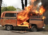 Burning Van