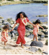 Hawaiian Family on Beach